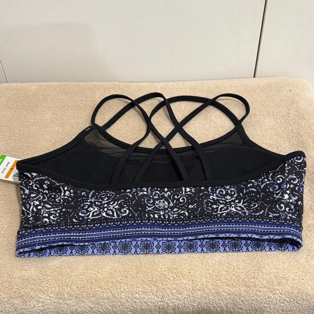 GAIAM Black and Blue Patterned Sports Bra - Picture 4 of 5